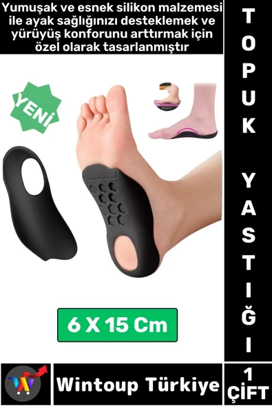 Unisex Gündelik Kullanım Konforlu Destekleyici Ayak Düz Taban Düzeltici Esnek Silikon Topuk Yastığı