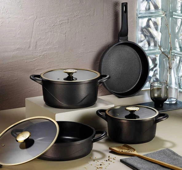 OMS Monochrome 3559 - 7 Parça Biogranit Döküm Gümüş