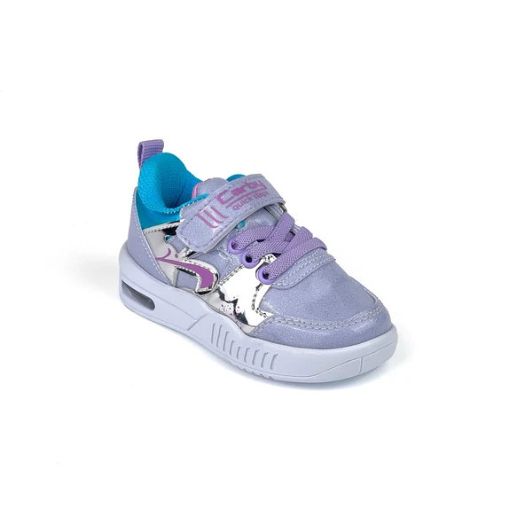 Kız Bebe Lila Işıklı Cırtlı Sneaker Spor Ayakkabı - Resim 3