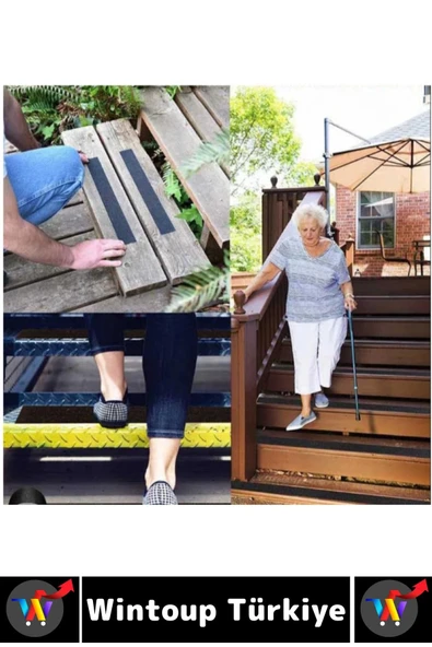Ultra Güçlü Yapışkan İSG İş Yeri Ev Depo Kaygan Zemin Merdiven Siyah Kaydırmaz Bant 50 Mm X 25 Metre - 2