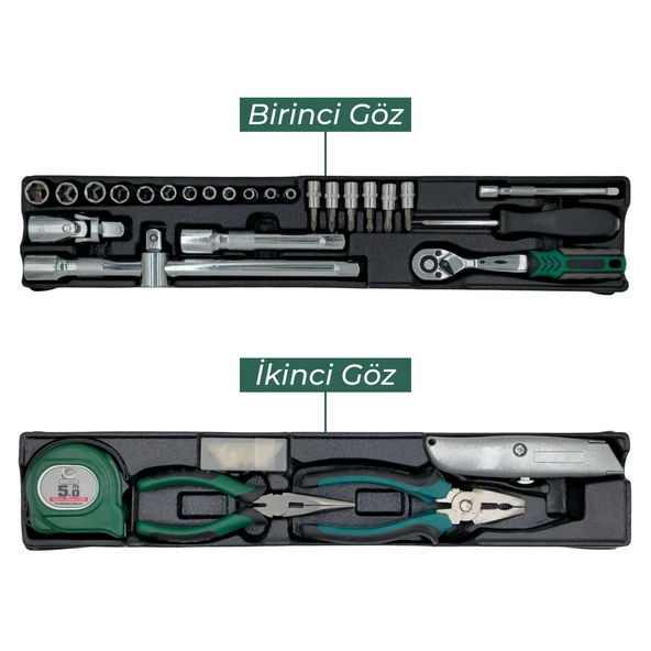 Fixonic FOTC078 78 Parça Dolu Metal Alet/Takım Çantası - Resim 2