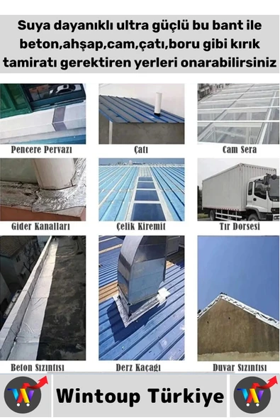 Ultra Güçlü Su Neme Dayanıklı Çok Amaçlı Montaj Onarım İzolasyon Tamir Bantı Beyaz 48 Mmx10 Mt 10 Ad - Resim 2