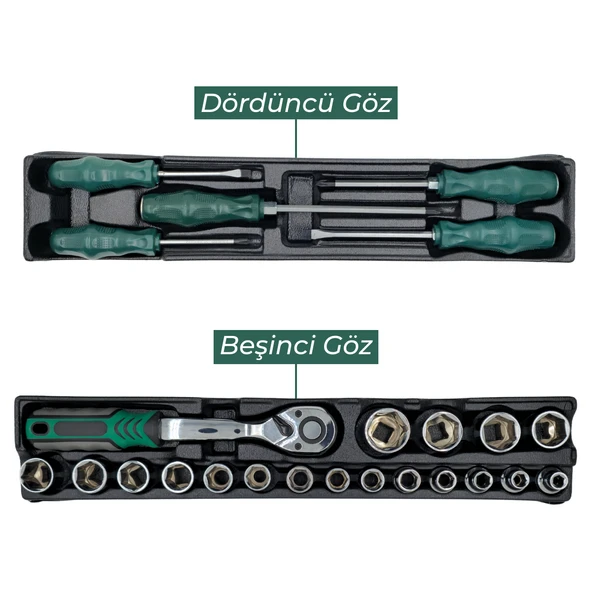 Fixonic FOTC078 78 Parça Dolu Metal Alet/Takım Çantası - Resim 4