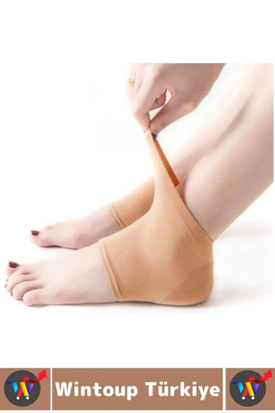 Unisex Ergonomik Konforlu Kaymaz Ağrı Azaltan Esnek Silikon Nemlendirici Topuk Çorabı - 3