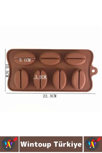 Sıcak Soğuğa Dayanıklı Tatlı Çikolata Jelibon Şık Kahve Çekirdeği Şekilli Esnek Silikon Kalıp 2 Adet - 5