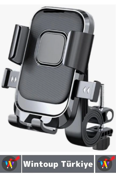360 Derece Döner Yan Alt Sabitleyici Dikey Yan Kullanım Scooter Motor Bisiklet Gidon Telefon Tutucu - Resim 4