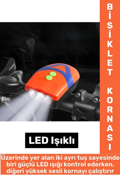 Dayanıklı Kolay Montaj Yaümur Suyuna Dayanıklı Outdoor Gece Sürüşü Güvenlik Ledli Bisiklet Kornası