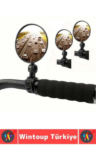 Universal Dayanıklı Kolay Montaj 360 Derece Döner Kayış Geniş Açılı Scooter Bisiklet Dikiz Aynası - 2