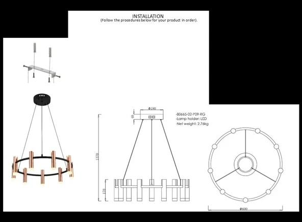 Pınto Ledlı 9'lü Avize - 3
