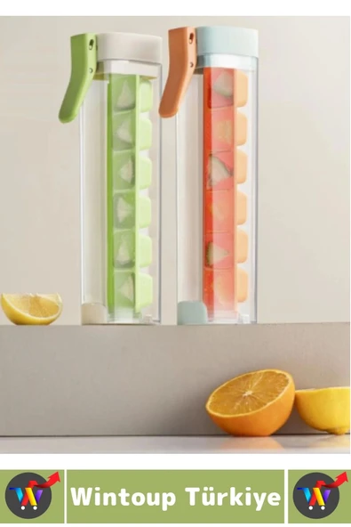 Yeni Nesil Kolay Kullanım Kokteyl Soğuk Kahve İçecek Şık Tasarım Pratik Basmalı Küp Buz Kalıbı - 2