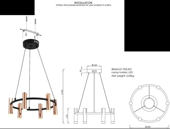 Pınto Ledlı 6'lü Avize - 3