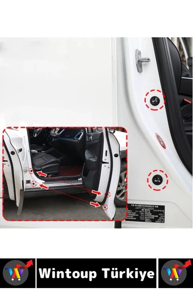 Kendinden Güçlü Yapışkanlı Çarpışma Aşınma Çizik Darbe Gürültü Önleyen Oto Kapı Koruyucu Ped 20 Adet - 4