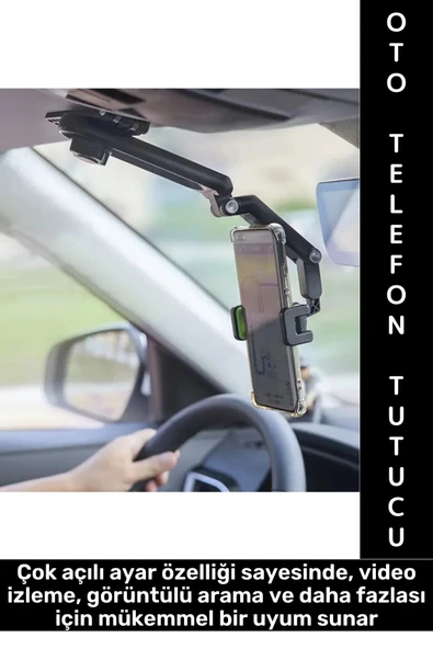 Kompakt Dayanıklı Dik Yatay Kullanım 1080 Derece Ayarlanabilir Çok Açılı Araç İçi Telefon Tutucu - 1