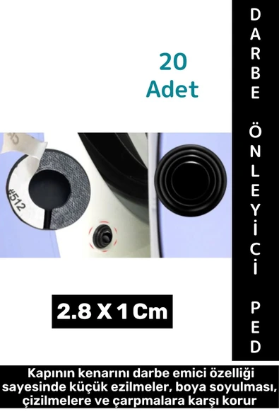 Kendinden Güçlü Yapışkanlı Çarpışma Aşınma Çizik Darbe Gürültü Önleyen Oto Kapı Koruyucu Ped 20 Adet