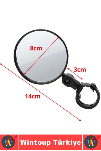 Universal Dayanıklı Kolay Montaj 360 Derece Döner Kayış Geniş Açılı Scooter Bisiklet Dikiz Aynası - 3