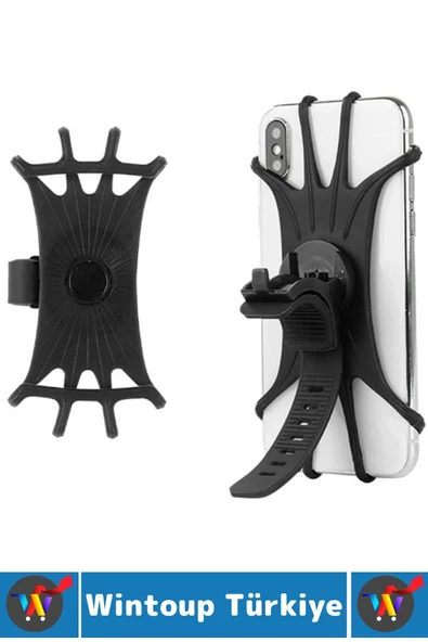 Kolay Kullanım 4-6 İnç Telefon Uyumlu Açısı Ayarlanabilir Esnek Silikon Bisiklet Telefon Tutucu - Resim 4