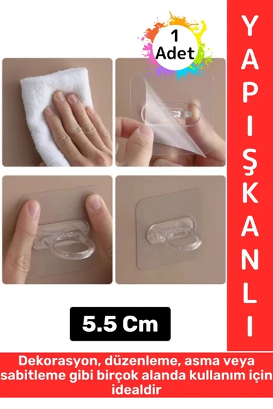 Dayanıklı Kendinden Yapışkanlı Dekorasyon Düzenleme Asma Sabitleme Çok Amaçlı Pratik Yuvarlak Halka ürün görseli