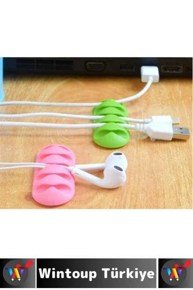 Kablo Düzenleyici Şarj Kablosu Kulaklık Dağınıklık Önleyen 5 Kanallı Yapışkanlı Kablo Tutucu - Resim 3