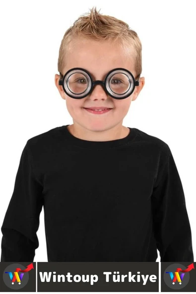 Eğlenceli Çocuk Yetişkin Parti Kostüm Öğrenci Arkadaş Şaka Kalın Büyük Cam İnek Öğrenci Şaka Gözlüğü - Resim 4