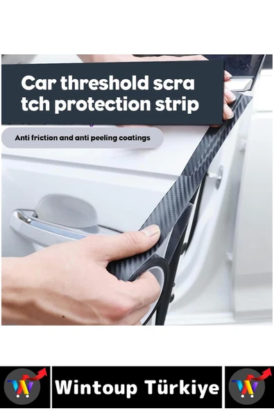 İz Bırakmaz Kapı Eşik Tampon Ev Çizilme Önleyen Koruma Şık Karbon Fiber Bant 3 Cm X 3 Metre 2 Adet - Resim 6
