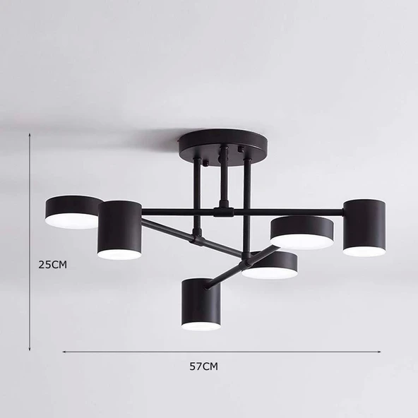 Eaos Siyah Ledli Plafonyer Avize - 5
