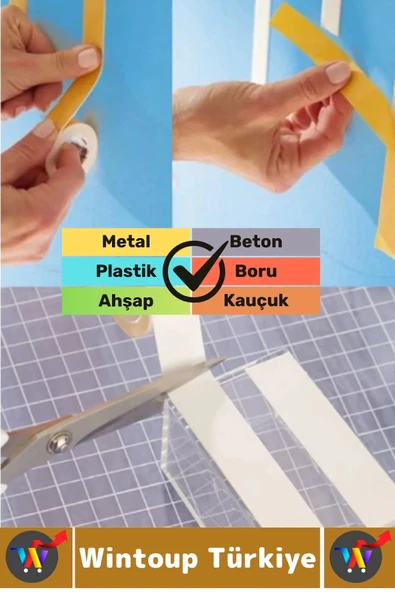 İç Mekan Süper Güçlü Yapışkan Duvar Ahşap Metal Plastik Çift Taraflı Köpük Bant 18 Mm X 2 Metre - 2