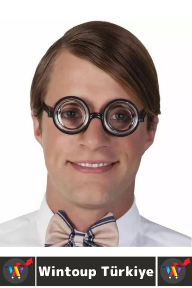 Eğlenceli Çocuk Yetişkin Parti Kostüm Öğrenci Arkadaş Şaka Kalın Büyük Cam İnek Öğrenci Şaka Gözlüğü - Resim 3