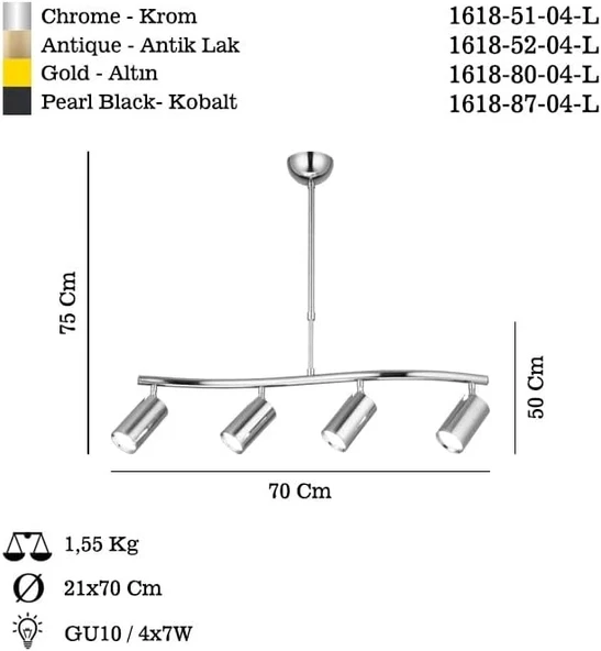Lıpale 4’lü Altın Sıralı Avize Odası Avize Salon Avize Camlı Avize Tavan Avize - 3