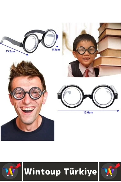 Eğlenceli Çocuk Yetişkin Parti Kostüm Öğrenci Arkadaş Şaka Kalın Büyük Cam İnek Öğrenci Şaka Gözlüğü - Resim 2