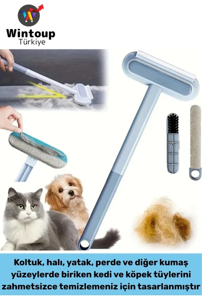 Dayanıklı Yıkanabilir Kolay Temizlenir Pet Kedi Köpek Uzun Saplı Evcil Hayvan Tüy Temizleme Fırçası ürün görseli