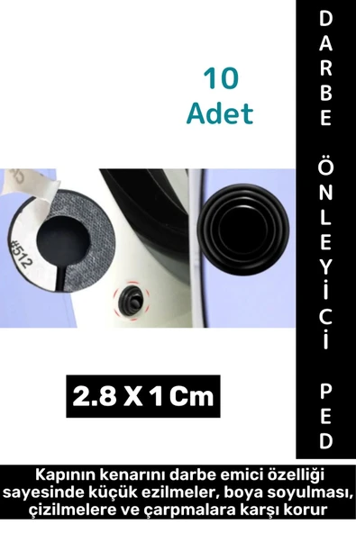 Kendinden Güçlü Yapışkanlı Çarpışma Aşınma Çizik Darbe Gürültü Önleyen Oto Kapı Koruyucu Ped 10 Adet