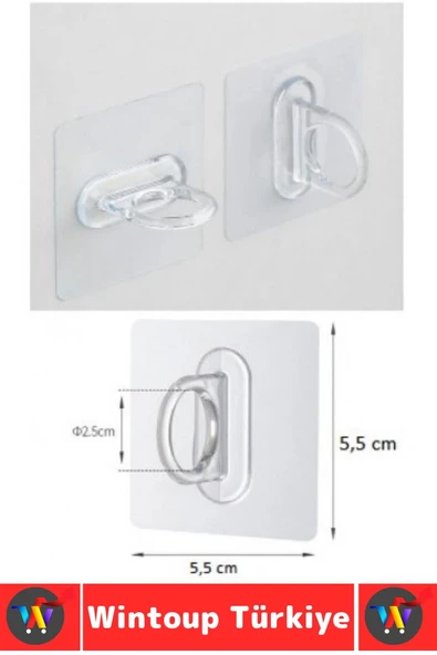 Dayanıklı Kendinden Yapışkanlı Dekorasyon Düzenleme Asma Sabitleme Çok Amaçlı Yuvarlak Halka 10 Adet - Resim 6