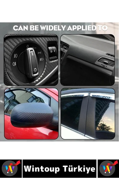 İz Bırakmaz Kapı Eşik Tampon Ev Çizilme Önleyen Koruma Şık Karbon Fiber Bant 3 Cm X 3 Metre 2 Adet - Resim 3