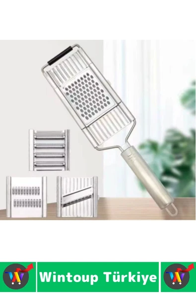 Ergonomik Kaymaz Meyve Sebze Jülyen Dilim Rendeleme Dilimleme Mutfak Değiştirilebilir 4lü El Rendesi - Resim 3