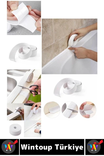 Dayanıklı Lavabo Kenar Küvet Pvc Su Sızdırmaz Yalıtım Yağ Küf Kir Önleyici İzolasyon Bantı 3.2 Metre - Resim 5