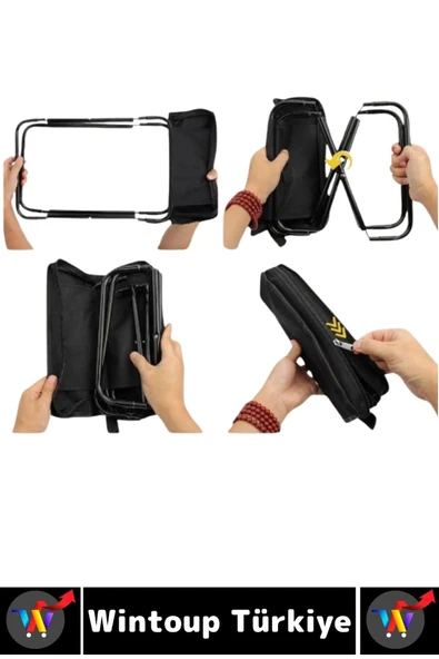 Premium Seyahat Kamp Piknik Balık Outdoor Dayanıklı Gövde Hafif Çanta Boy Katlanabilir Çanta Tabure - 3