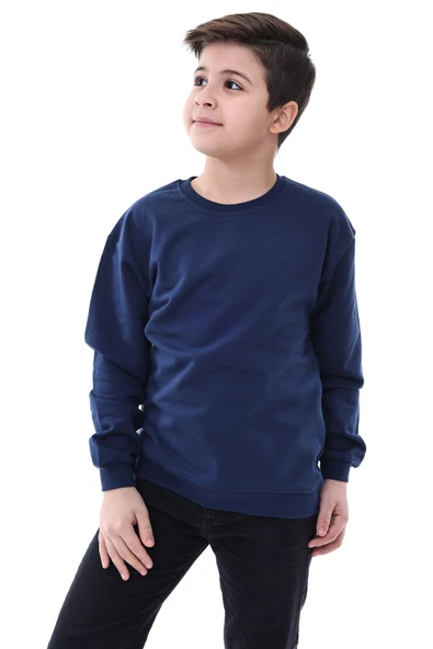 2'li Basic Şardonlu Çocuk Sweatshirt 3-10 Yaş Hardal-Antrasit - 3