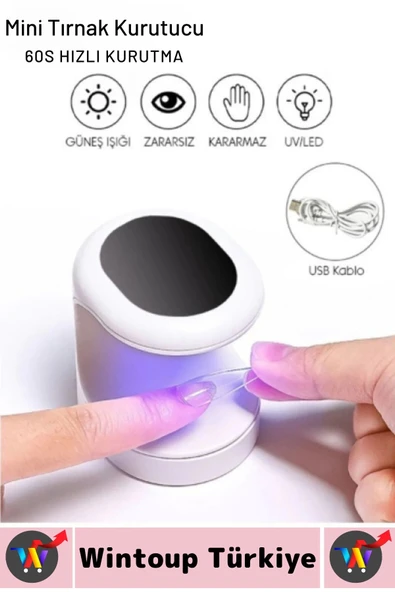 Yüksek Kaliteli Tırnak Oje Protez Tırnak 60 Saniye Hızlı Kurutma UV Led Işıklı Mini Tırnak Kurutucu - 2