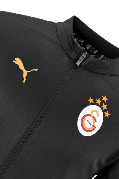 Galatasaray Orijinal Lisanslı 5 Yıldızlı A Takım Tam Fermuarlı Antrenman Üst Siyah Sweat Hediyelik Ahşap Kutulu - 7