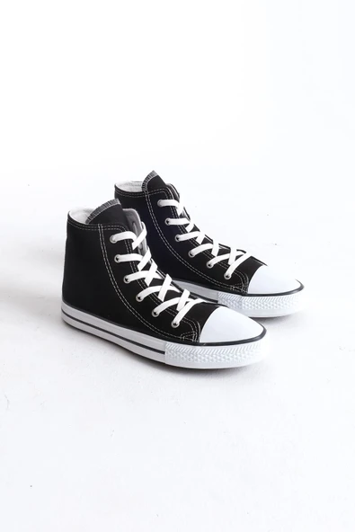 JY0423 AXE Bağcıklı Keten Kumaş Erkek Günlük Sneaker Ayakkabı KBT - Siyah - 4