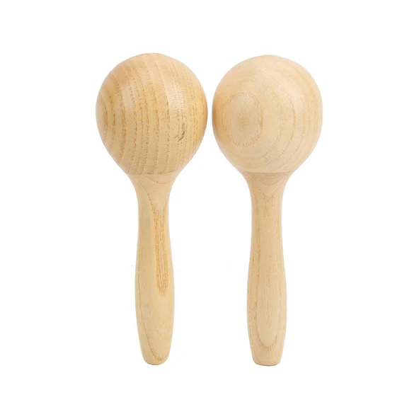 Jwin JWM-109 Saplı Gerçek Ağaç  Kaliteli Marakaş Orff - Ritim Aleti Seti - Natural - 1