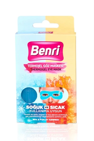 Benri Termojel Göz Soğuk Sıcak Kompres Jel Mavi Renk Şişlik Giderici Canlandırıcı Maske - 1