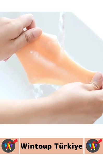 Konforlu Baskı Azaltan Nemlendiren Çatlak Oluşum Engellemeye Yardımcı Koruyucu Silikon Topuk Gömleği - 2