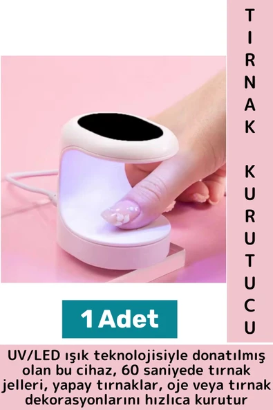 Yüksek Kaliteli Tırnak Oje Protez Tırnak 60 Saniye Hızlı Kurutma UV Led Işıklı Mini Tırnak Kurutucu - 1