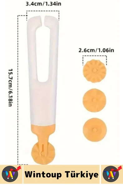 Dayanıklı Ergonomik Hamur Makarna Kurabiye Değiştirilebilir 4 Başlıklı Şekillendirici Hamur Kesici - Resim 7