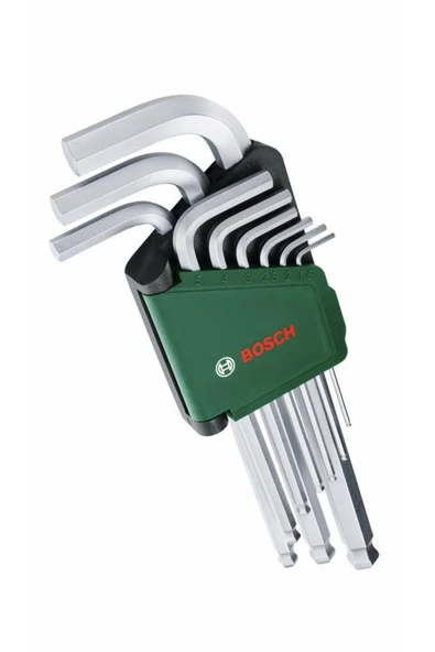 Bosch Home and Garden Alyan Anahtar Takımı Hex 9 Parça - 1600A02BX9 - 1