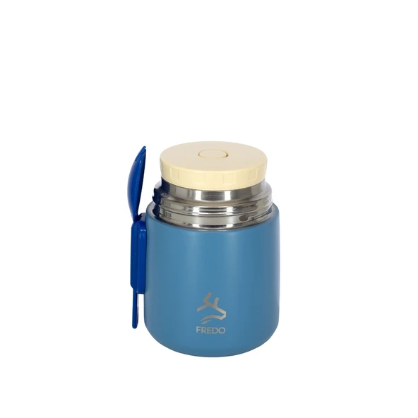 Duo Dine Bebek Mavi Mama Kabı & Yemek Saklama Termosu, Mug - 8 Saat Sıcak, 12 Saat Soğuk Tutma 500 ml - Resim 2