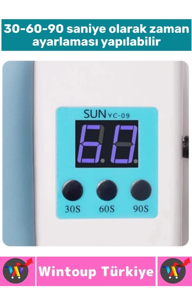 Konforlu Profesyonel Ev Kullanım Hızlı Etki Dijital Ekran 3 Zaman Ayarlı El Yastıklı UV Oje Kurutucu - 4