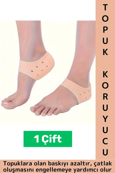 Konforlu Baskı Azaltan Nemlendiren Çatlak Oluşum Engellemeye Yardımcı Koruyucu Silikon Topuk Gömleği