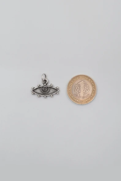 Bohem Koruyucu Göz Örme Zincir Kolye - Antik Gümüş Kaplama - Kadın Erkek - 60 cm - Resim 5